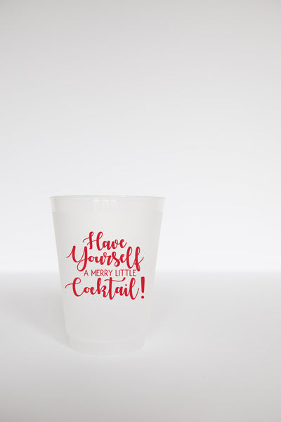 Merry Little Cocktail - Reusable Christmas Cups - Set of 10